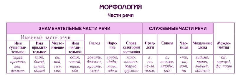 Морфология. Части речи