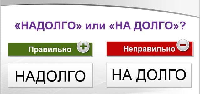 Надолго или на долго