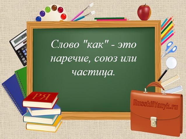 Слово как какая часть речи