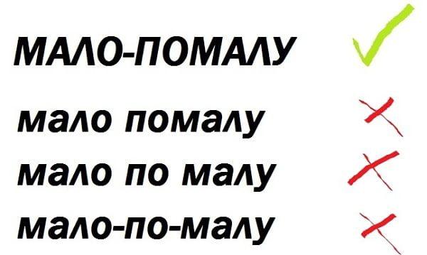 Правописание "мало-помалу"