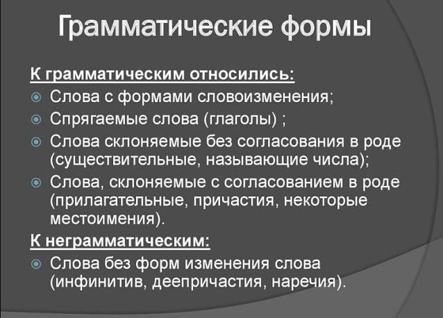 Грамматические формы