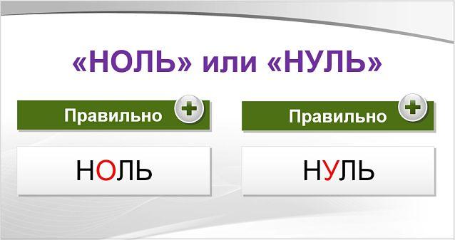 Ноль или нуль