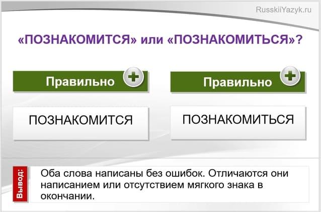 Познакомиться или познакомится