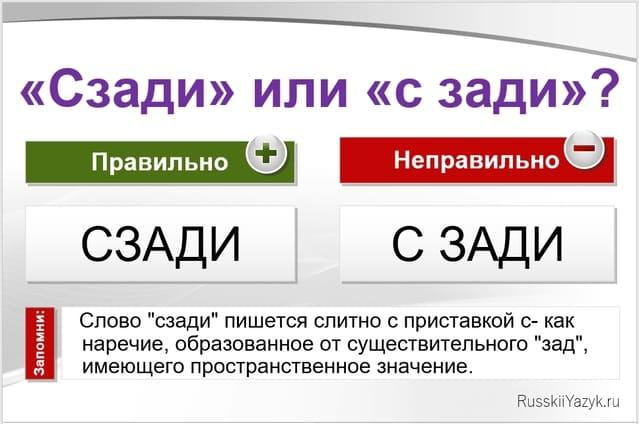 Сзади или с зади