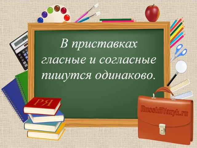 Правописание гласных и согласных в приставках